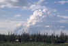 Brooks range, Alaska: forest fire near Fort Yukon village along the Yukon river - photo by E.Petitalot