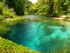 Vlor county, Albania: Syri i Kalter / Blue Eye Spring - 25 m deep fresh water - photo by J.Kaman