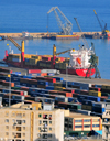 Algiers / Alger - Algeria: port - container terminal - fully cellular container ship Eemsdijk 869 TEU | port - terminal de conteneurs - porte-conteneurs Eemsdijk - photo by M.Torres