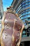 Andorra la Vella, Andorra: bronze sculpture 'La noblesse du temps', Salvador Dal, donated by Enric Sabater i Bonany - 'The Nobility of Time' sculpture invokes iconic 'The Persistence of Memory' painting through the soft watch on a tree, a Surrealist  meditation on the relativity of space and time - Pont de la Rotonda - photo by M.Torres