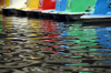 Australia - Adelaide (SA): paddle boat reflections - pond - photo by S.Lovegrove