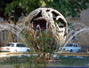 Baku, Azerbaijan: fountain at the Ministry of Foreign Affairs, Gyanjlik sq. - globe - photo by N.Mahmudova