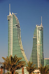 Manama, Bahrain: Bahrain Financial Harbour towers - BFH - Commercial East and Commercial West twin-towers - 53 floors and 260 meters tall - photo by M.Torres