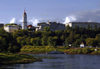 Mogilev, Mahilyow Voblast, Belarus: Dnieper river and town hall tower - photo by A.Dnieprowsky