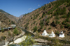 Bhutan - Tibetan, Nepalese and Bhutanese chortens, in Chhuzom - photo by A.Ferrari