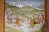 Bhutan - kings negotiate - painting, in the Ugyen Chholing palace - photo by A.Ferrari