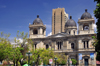 La Paz, Bolivia: Metropolitan Cathedral and Plaza Murillo, corner with calle Socabaya - Banco Central de Bolivia tower in the background - Catedral Metropolitana Nuestra Seora de La Paz - photo by M.Torres