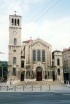 Bosnia-Herzegovina - Sarajevo: church near the Miljacka river) (photo by M.Torres)