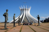 Brazil / Brasil - Brasilia / Brasylia: the Cathedral - statues of the four evangelists - a catedral - arquitecto: Oscar Niemeyer - Catedral Metropolitana Nossa Senhora Aparecida - Unesco world heritage site - os quatro Evangelistas So Mateus, So Lucas, So Marcos e So Joo, esttuas de bronze por Alfredo Ceschiatti - photo by M.Alves