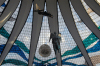 Brazil / Brasil - Brasilia: the Cathedral - stained glass roof by Marianne Peretti - angels by Alfredo Ceschiatti / a catedral - arquitecto: Oscar Niemeyer - Catedral Metropolitana Nossa Senhora Aparecida - interior - vitrais - anjos em alumnio fundido - Unesco world heritage site - photo by M.Alves