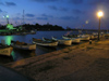 Sozopol - Burgas province: port at night (photo by J.Kaman)