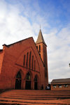 Muramvya, Burundi: large colonial church - German brick architecture - photo by M.Torres