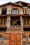 Cameroon, Douala: wooden building, with European architecture - Maison Bois, Boulevard du Pdt Ahmadou Ahidjo, CEB Meublerie - photo by M.Torres