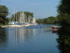 Toronto, Ontario, Canada / Kanada: yachts - Centre Island, Toronto Islands - the largest urban car-free community in North America - photo by R.Grove