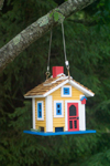 Canada 454 Close-up of a colourful birdhouse in historic Mahone Bay, Nova Scotia, Canada - photo by D.Smith