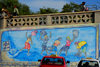 So Filipe, Fogo island - Cape Verde / Cabo Verde: women and water - painting on a wall - mural - photo by E.Petitalot