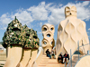 Catalonia - Barcelona: organic sculptures - decorations on the roof of Casa Mil - La Pedrera - photo by A.Dnieprowsky