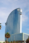 Barcelona, Catalonia: view of the sail shaped W Barcelona hotel, architect Ricardo Bofill, Barceloneta - photo by M.Torres