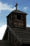 Bulnes Fort, Magallanes region, Chile: restoration of church originally built in 1843 - Strait of Magellan - Brunswick peninsula - symbol of sovereignty over Patagonia - photo by C.Lovell