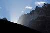 Torres del Paine National Park, Magallanes region, Chile: magic sunlight backlights the Towers of Paine- Chilean Patagonia - photo by C.Lovell