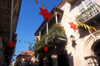 Colombia - Cartagena: balconies and festival flags - photo by D.Forman