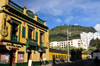 Bogota, Colombia: Calle 24 - Edificio Torres Blancas and Montserrat Hill in the background - barrio Las Nieves - Santa Fe - photo by M.Torres