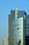 Brazzaville, Congo: skyscraper - the ARC Building seen from Avenue Alphonse Fondre - Assurances et Rassurances du Congo - the SNPC building can be seen in the lower left corner - photo by M.Torres