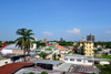 Brazzaville, Congo: an african city skyline - plenty of green and the city's most iconic buildings -  Nabemba tower, Congo National Petroleum Company (SNPC), ARC building,  Bank of Central African States (BEAC) - photo by M.Torres