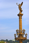 columns and sculptures outside the Antonin Dvorak Concert Hall. Prague, Czech Republic - photo by H.Olarte