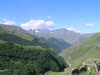 Russia - Dagestan - Tsumada rayon: ruins and the Caucasus mountains (photo by G.Khalilullaev)