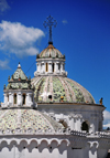 Quito, Ecuador: tiled domes of the Iglesia de la Compaia, seen from Plaza San Francisco - photo by M.Torres