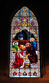 Quito, Ecuador: Christ Washing the Feet of the Apostles - paedalavium - stained glass at the Baslica del Sagrado Voto Nacional - photo by M.Torres