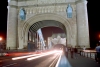 London: crossing Tower bridge - nocturnal - lights - traffic - photo by M.Bergsma