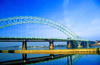 UK - England - Runcorn: Runcorn-Widnes Road Bridge - The Silver Jubilee Bridge - seen from the Promenade (photo by David Jackson)