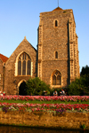 Canterbury, Kent, South East England: Holy Cross church, West Gate, by the Great Stour river - now the Guildhall - photo by I.Middleton