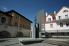 Estonia - Tartu / TAY (Tartumaa province): statue of Jaan Tnisson - Estonian statesman and journalist, victim of Stalin's purges - sculptor M.Karmin - architect T.Trummal - photo by A.Dnieprowsky