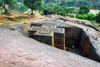 Lalibela, Amhara region, Ethiopia: Bet Giyorgis rock-hewn church from above - Ethiopian Orthodox Tewahedo Church - UNESCO world heritage site - photo by M.Torres