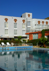 Axum - Mehakelegnaw Zone, Tigray Region: Hotel Remhai - seen from the pool - photo by M.Torres