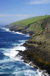 Mykines island, Faroes: view over Mykinesholmur islet and its truss bridge from the Mykines village - photo by A.Ferrari