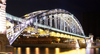 Paris, France: Austerlitz Bridge - nocturnal - between the 5th and 12th arrondissments - steel arch rail bridge over the Seine - decorated by Jean-Camille Formig - Austerlitz Viaduct - photo by A.Bartel