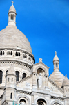 Paris, France: Sacr-Coeur Basilica - dome and pediment with a niche containing a statue of Jesus Christ by Gustave Michel - Montmartre district, 18e arrondissement - photo by M.Torres