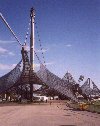 Germany - Bavaria - Munich: by the Olympic stadium - canopies of plexiglass stabilised by steel cables - architect Gnther Behnisch the engineer Frei Otto - home to F.C. Bayern Mnchen / Olympiastadion - photo by M.Torres