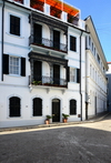 Gibraltar: building with ornate wrought iron balconies, Bomb House lane - photo by M.Torres