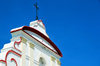 Fort-Libert, Nord-Est Department, Haiti: Cathedral of Saint-Joseph - gable and cross - Place d'Armes - photo by M.Torres