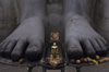 India - Belur (Karnataka): Sravanabelagola: feet of giant statue of Jina Vardhamana Mahavira at a Jaina temple - religion - Jainism - photo by W.Allgwer