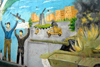 Iran - Shiraz: mural - the fall of Saddam Hussein - photo by M.Torres