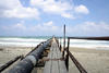 Israel - Atlit, Haifa district, Haifa rabinate: pipe and the beach - photo by C.Ariav