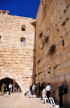 Jerusalem, Israel: men praying at the Wailing wall - northeast corner of the Western Wall plaza and Wilson's Arch / the Kotel - Wilson's Arch - muro das lamentaes - Mur des Lamentations - Klagemauer - photo by M.Torres