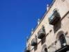 Jerusalem, Israel: old faade on Omar Ben el-Hatab square - wrought iron balconies - photo by M.Torres