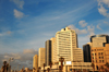 Tel Aviv, Israel: office buildings and sky - Tel Aviv, boardwalk, Prof. Yehezkel Kaufmann st, corner with Shenkar st - photo by M.Torres